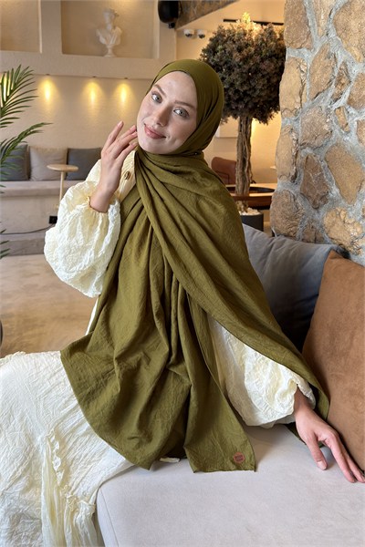Organic Premium Şal Asker Yeşili