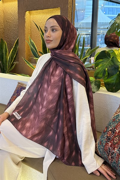 Ceylan Desen Soft Şal Bordo