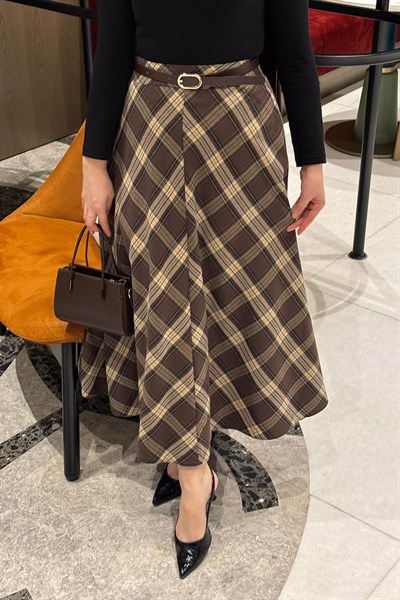 Ekose Etek Acı Kahverengi