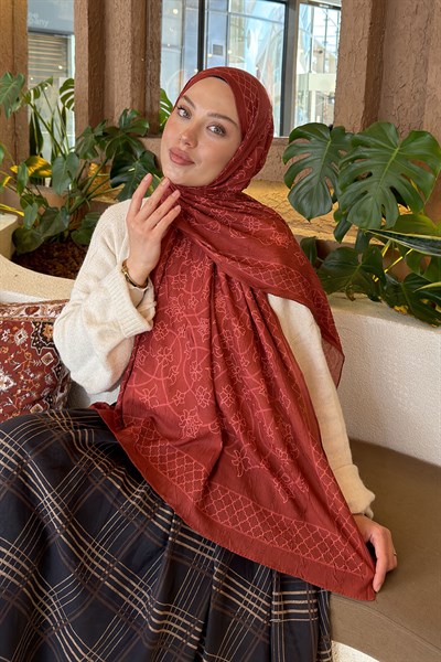 Geometrik Desen Bambu Şal Kiremit