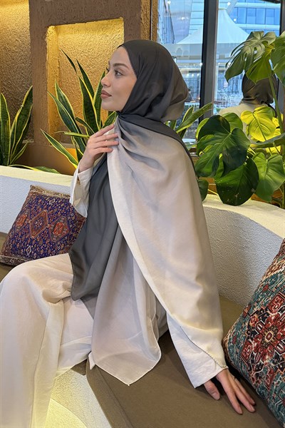 Degrade Desen Soft Şal Koyu Yeşil