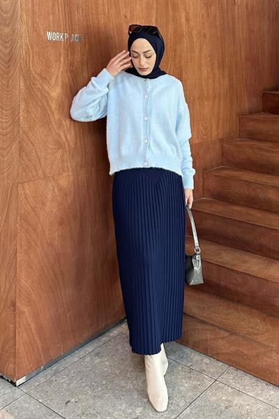 Sakallı Basic Hırka Mavi