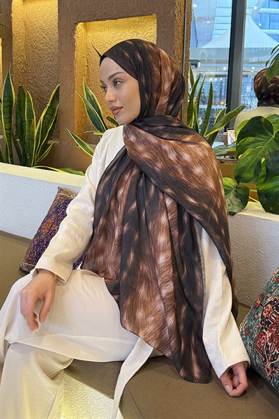 Ceylan Desen Soft Şal Kahverengi