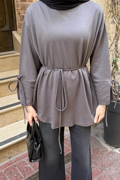 Yırtmaç Detaylı Sweat Antrasit