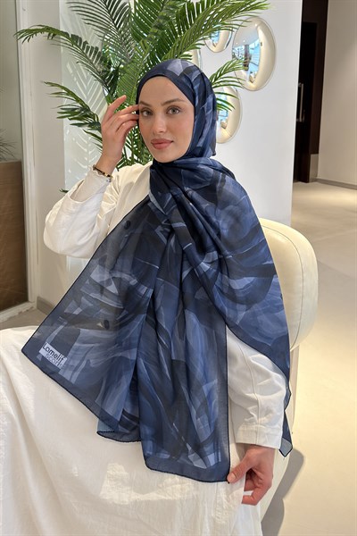 Brush Desen Soft Şal Lacivert