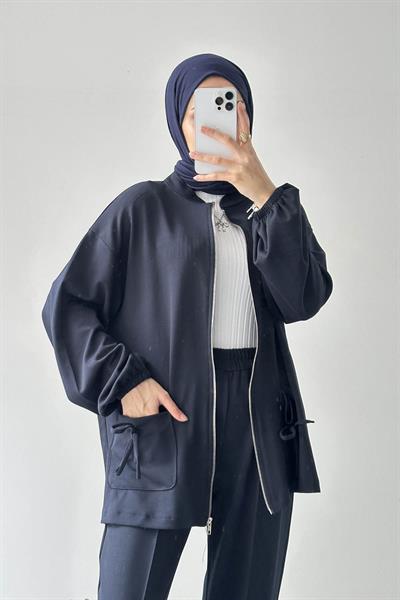 Biyeli Cepli İkili Takım Lacivert