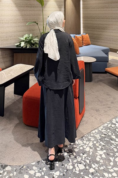 Gömlek-Etek Tesettür Takım Siyah