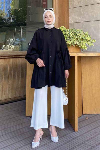 Lopez Balon Kol Tunik Siyah