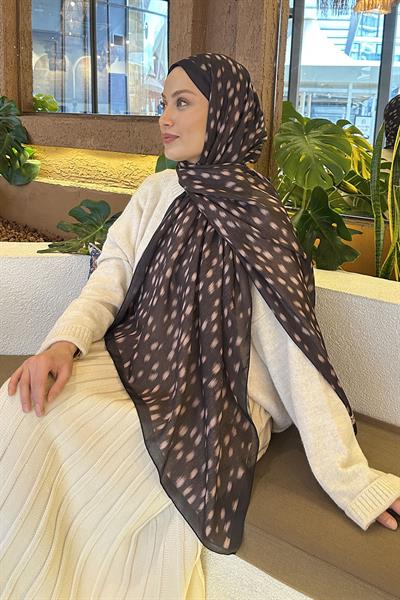 Ceylan Desen Soft Şal Acı Kahverengi