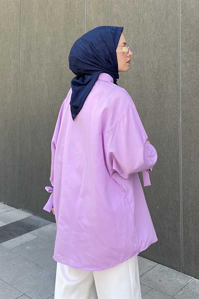 Kol Detaylı Gömlek 
Oversize Gömlek Lila