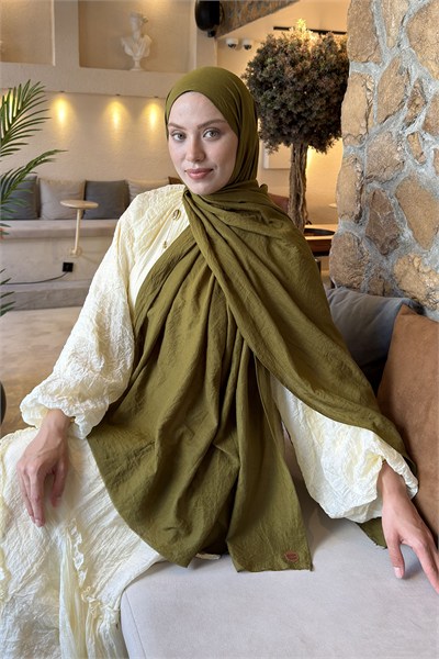 Organic Premium Şal Asker Yeşili