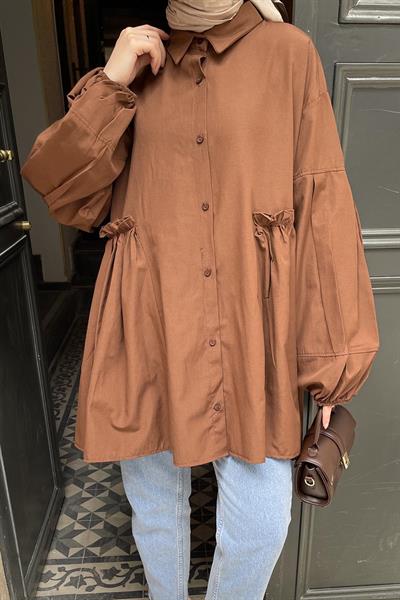 Lopez Balon Kol Tunik Acı Kahverengi