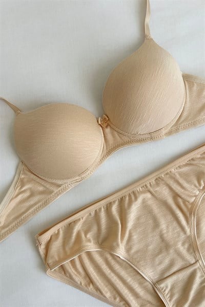 Penye Destekli Sütyen Takım Ten Rengi