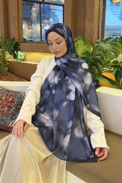 Batik Desen Soft Şal Lacivert
