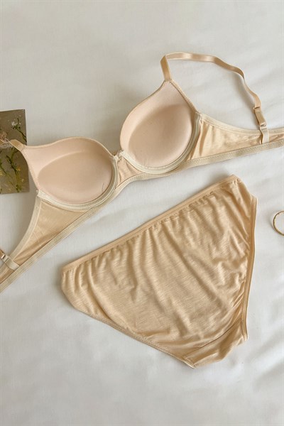 Penye Destekli Sütyen Takım Ten Rengi