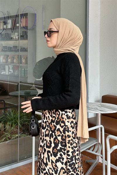 Örgülü Kazak Siyah