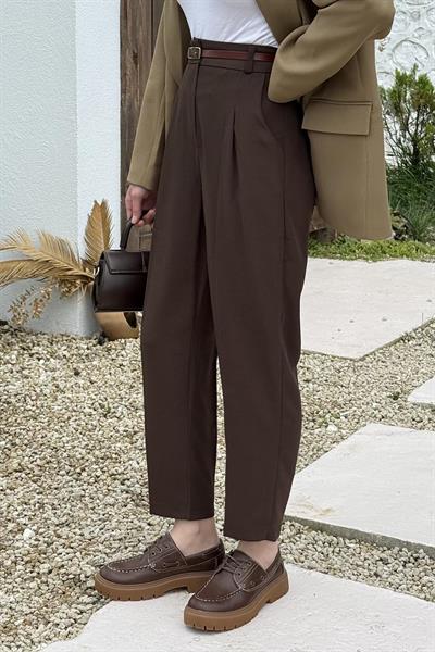 Havuç Pantolon Acı Kahverengi