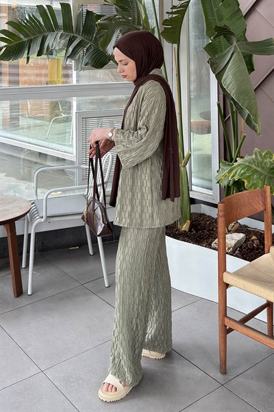 Raşel Kimono Takım Çağla Yeşili