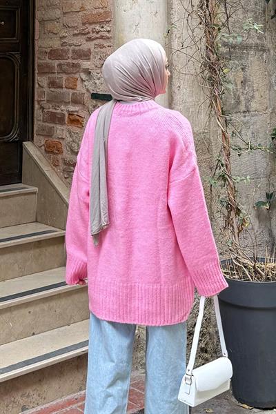 Geniş Kollu Kazak Pembe