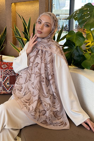Etnik Desen Ferah Şal Bej