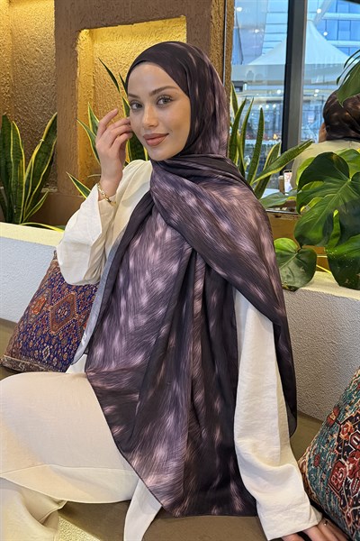 Ceylan Desen Soft Şal Mürdüm