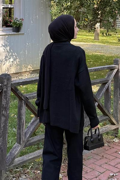 Salaş Dokulu Kazak Siyah