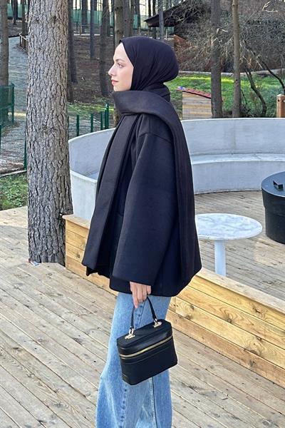 Cepli Kaşe Kaban Siyah