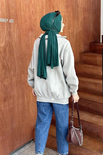 Universiy Baskılı Üç İplik Sweat Gri