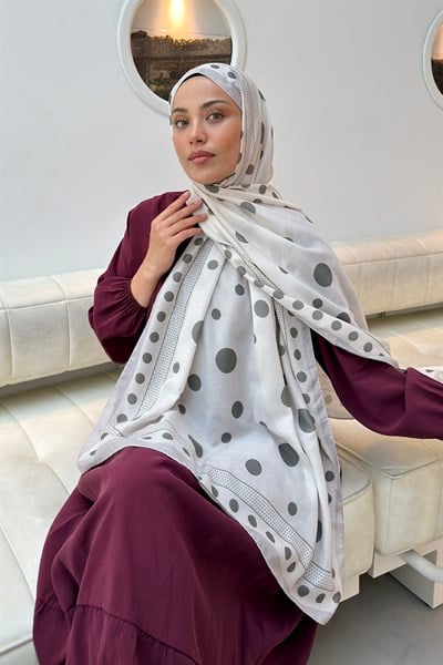 Puantiye Desen Soft Şal Bej