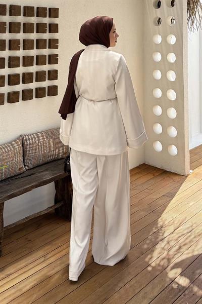 Derin Pens Detaylı Tesettür Takım Taş