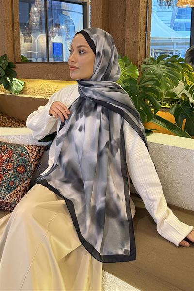 Batik Desen Soft Şal Siyah