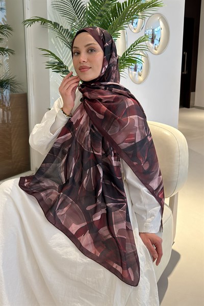 Brush Desen Soft Şal Bordo