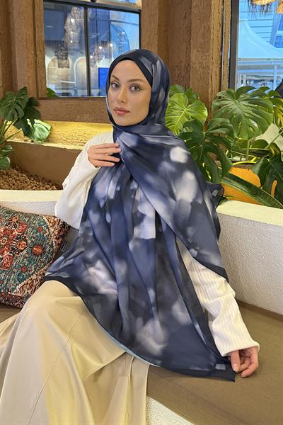 Batik Desen Soft Şal Lacivert