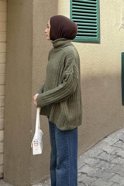 Balıkçı Yaka Kazak Haki