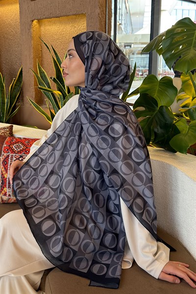 Halka Desen Ferah Şal Antrasit