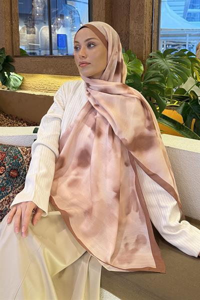 Batik Desen Soft Şal Sütlü Kahve
