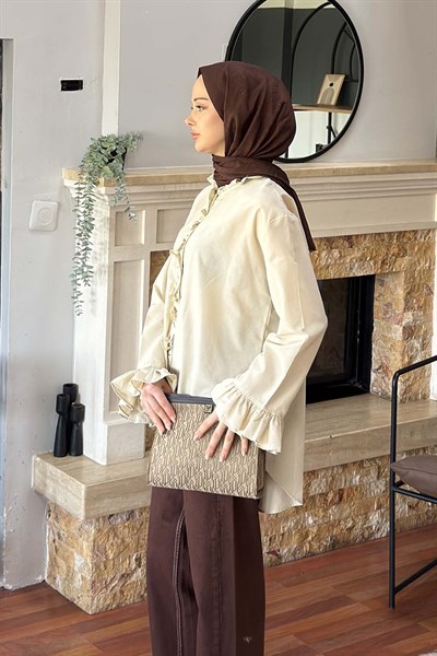 Fırfırlı Gömlek Bej