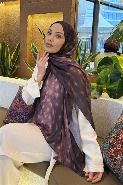 Ceylan Desen Soft Şal Koyu Bordo