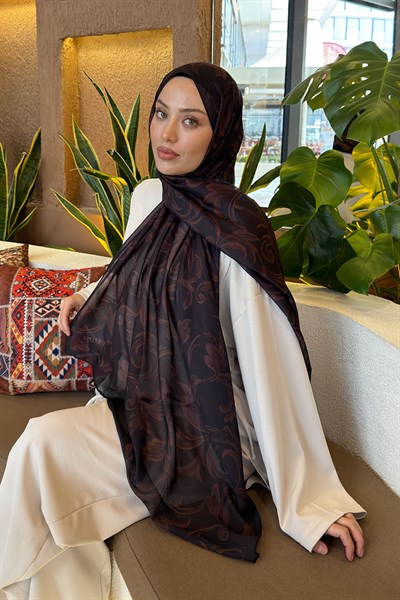 Etnik Desen Ferah Şal Siyah Kahverengi