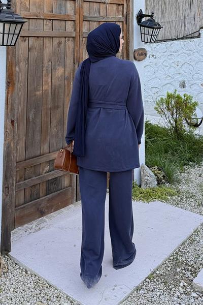 Bağlama Detaylı İkili Takım Lacivert