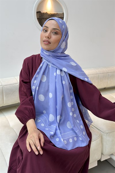 Puantiye Desen Soft Şal Lila
