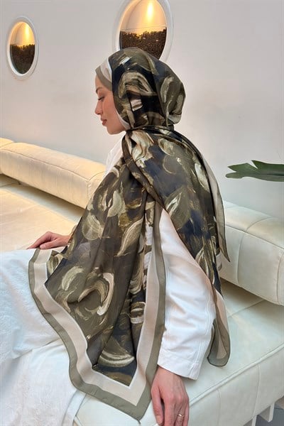 Çiçek Desen Pamuk Şal Mint Yeşili