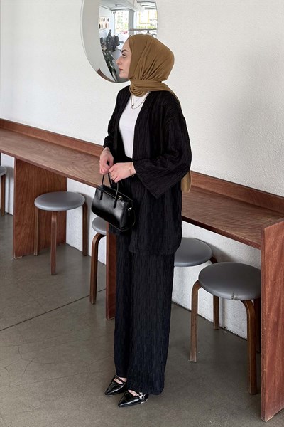 Raşel Kimono Takım Siyah