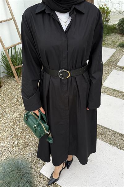 Kemerli Elbise Siyah