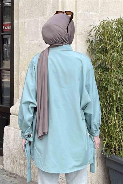 Kol Detaylı Gömlek 
Oversize Gömlek Mint Yeşili