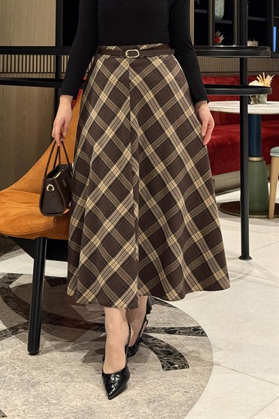 Ekose Etek Acı Kahverengi