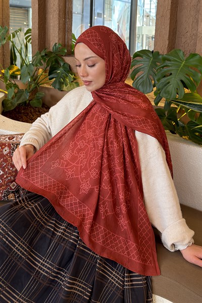 Geometrik Desen Bambu Şal Kiremit