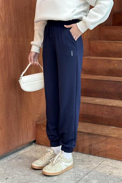 Modal Kumaş Paça Lastik Detay Eşofman Lacivert