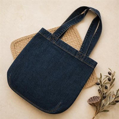 Kadın Anton Çift Cepli Cırtlı Çanta Koyu Mavi