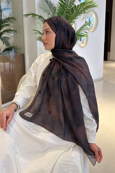 Batik Desen Soft Şal Acı Kahverengi